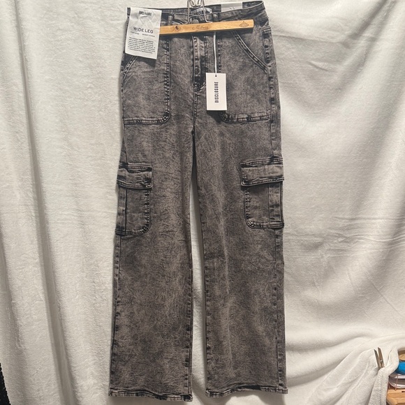 Disclosure Denim - Disclosure Acid Wash Grey Wide-Leg Cargo Jeans NWT size 11/30